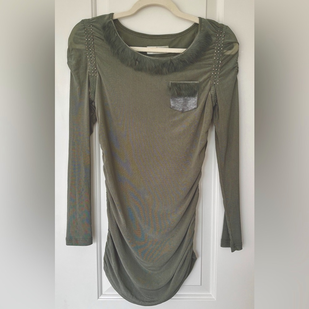 Elegant Olive Green Women's Top